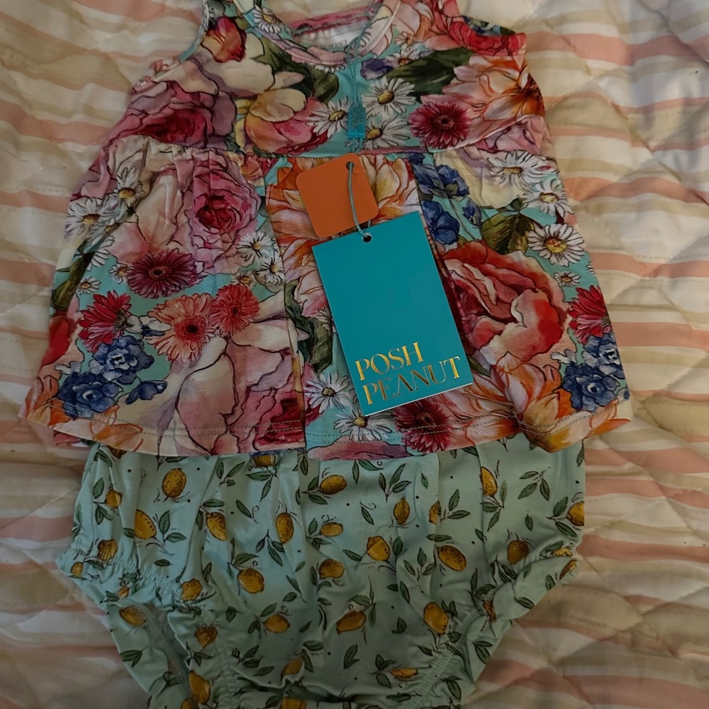 NWT 2 piece posh peanut tank top peplum & bloomer set